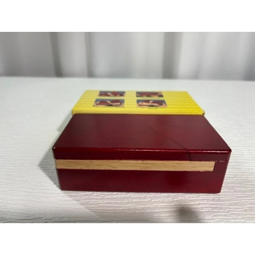 Wooden Puzzle Box Secret Hidden Compartment Brain Teaser Burgundy S0033-37